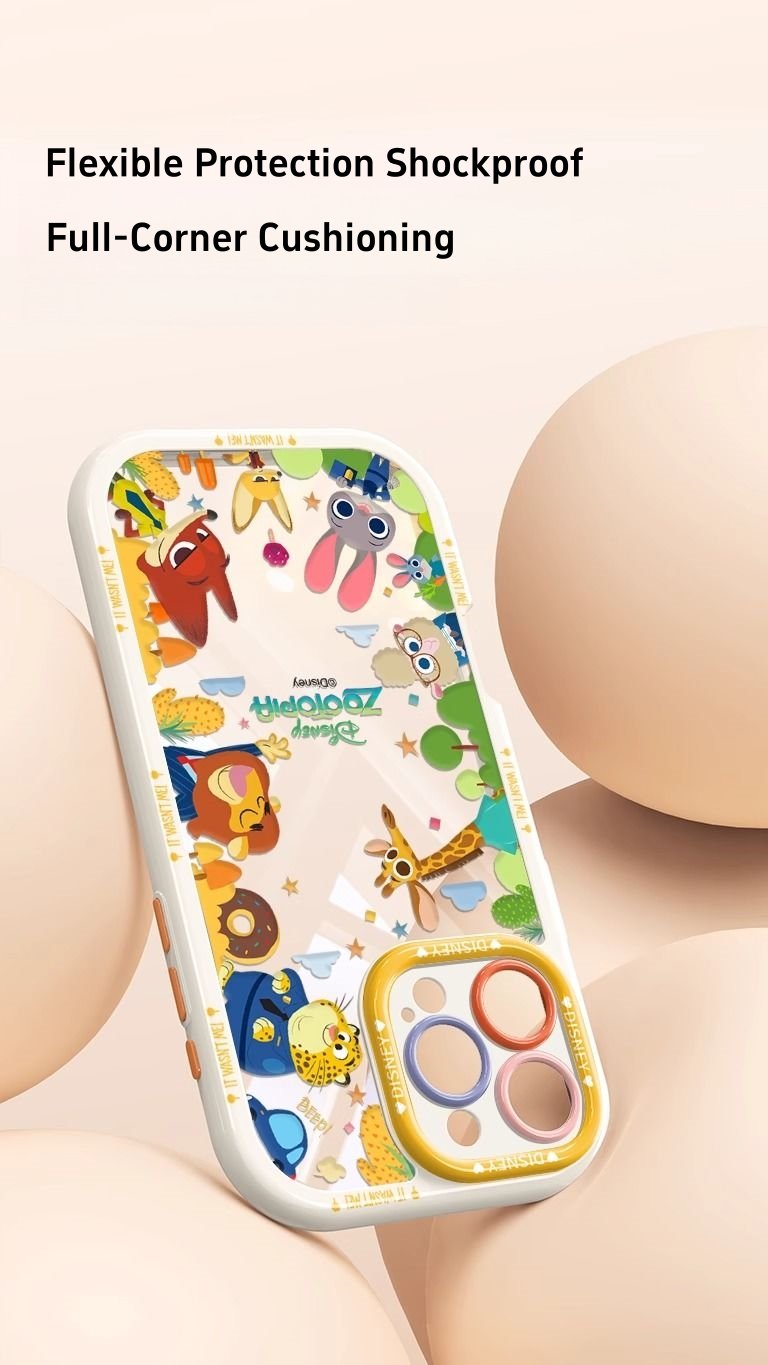 Zootopia-Themed Phone Case Full Lens Coverage High Transparency Shockproof