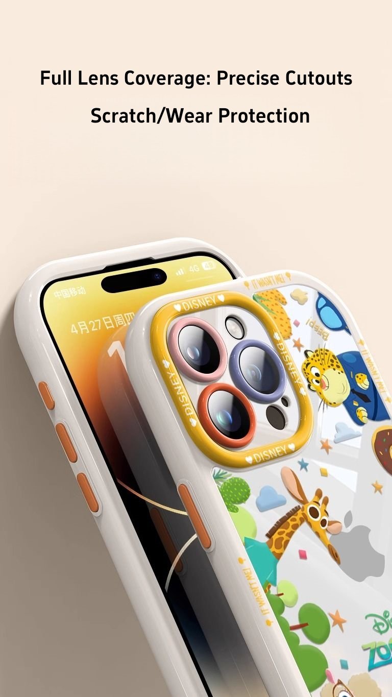 Zootopia-Themed Phone Case Full Lens Coverage High Transparency Shockproof