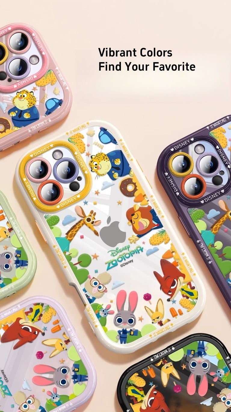 Zootopia-Themed Phone Case Full Lens Coverage High Transparency Shockproof