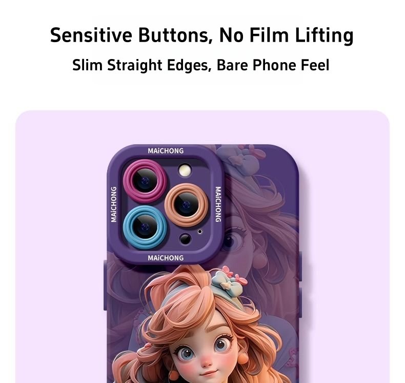 Cute Girl Silicone Phone Case | XS Drop - Proof, Style Meets Protection
