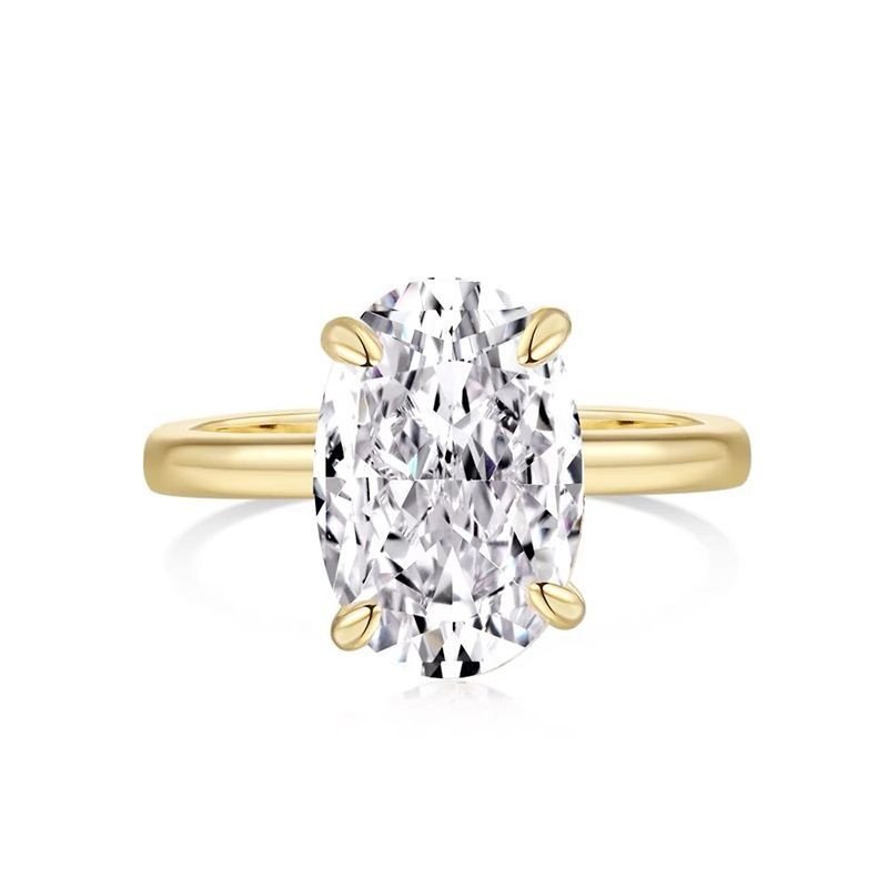S925 silver fashionable and simple style 2-carat pear-shaped moissanite ring