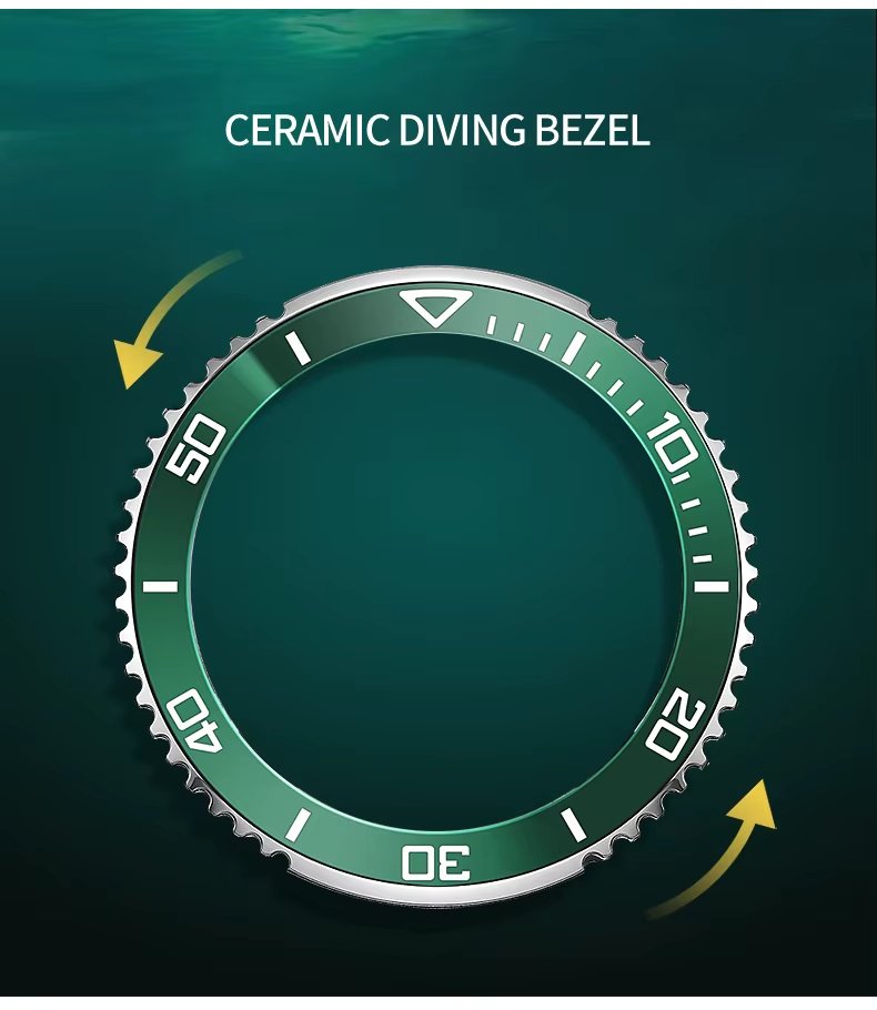 Yelang V1032 44mm Waterproof 300m Diver Watch Swiss Luminous Fully Automatic Mechanical Men Watch Sapphire Stainless