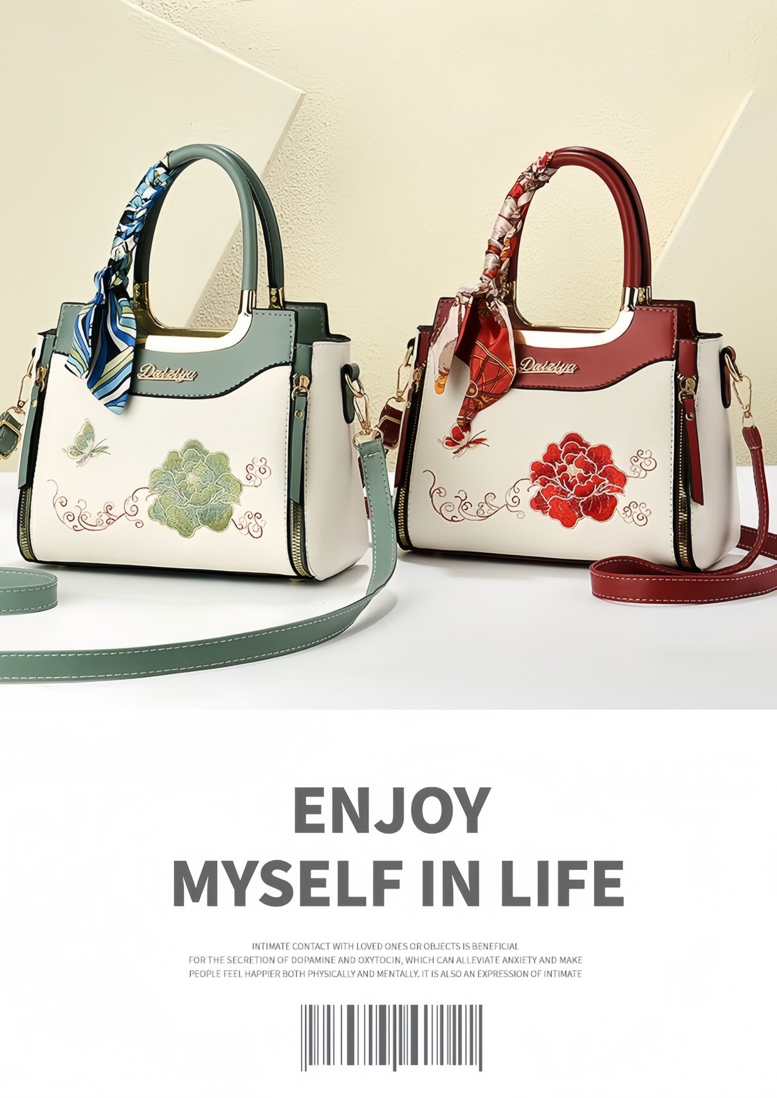 Daiziya Women's Embroidered Handbag - Fashion Commuter Bag with Multiple Compartments, Vintage & Modern Style, Multiple Colors Optional