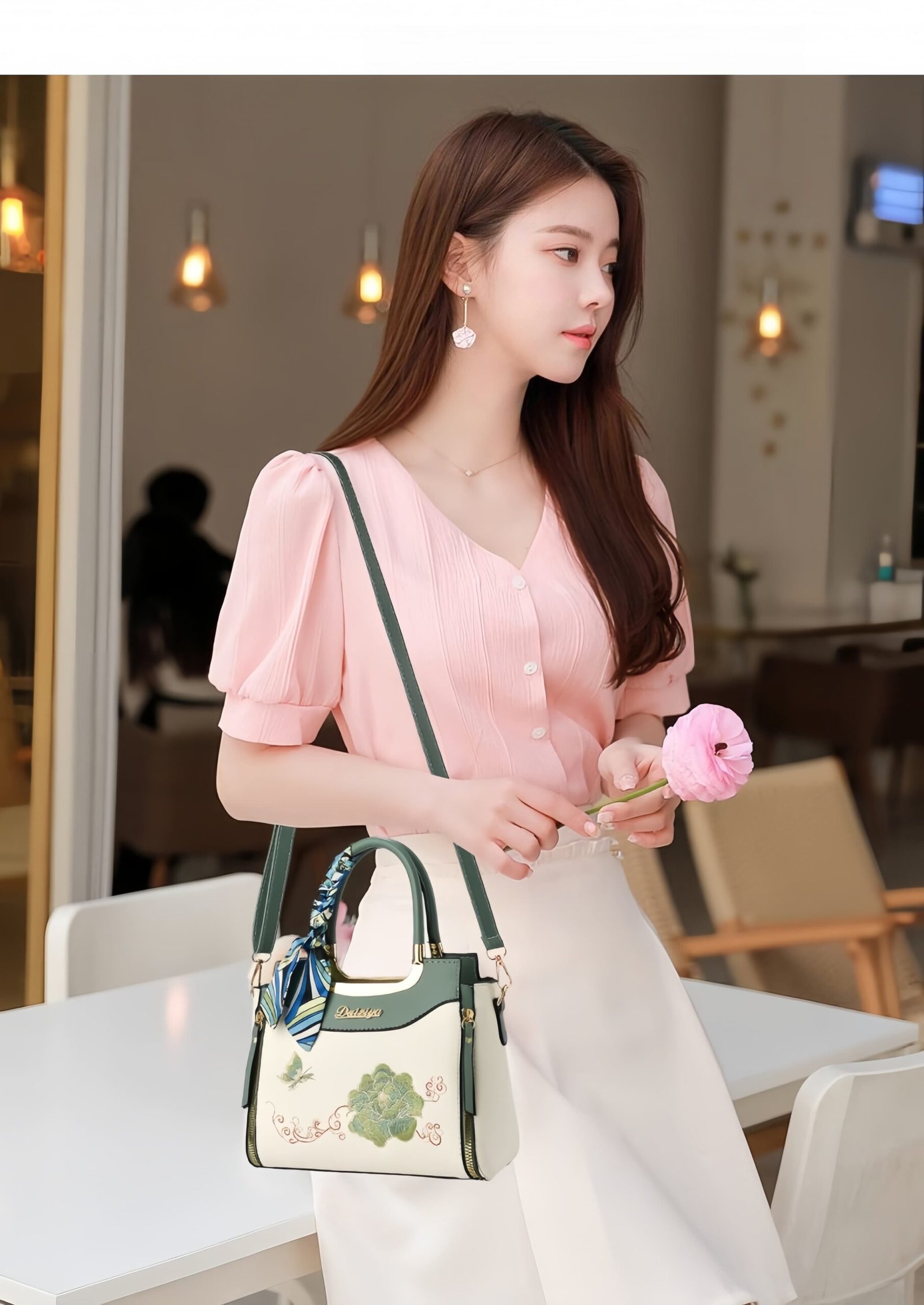 Daiziya Women's Embroidered Handbag - Fashion Commuter Bag with Multiple Compartments, Vintage & Modern Style, Multiple Colors Optional