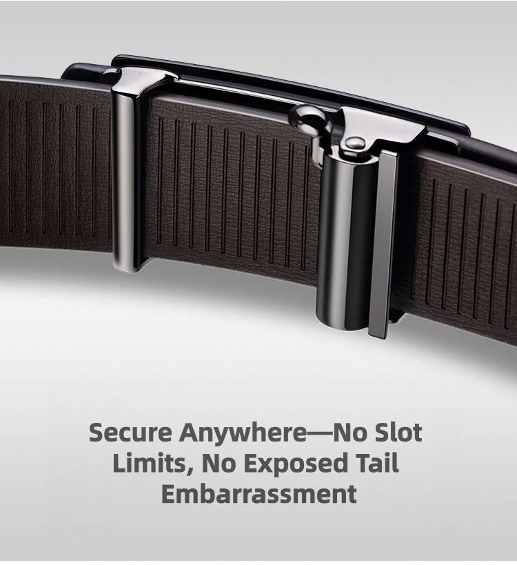 Harden POLO Genuine Leather Men's Belt – Automatic Toothless Buckle, Stylish 3D Cutout Design, Versatile for All Occasions