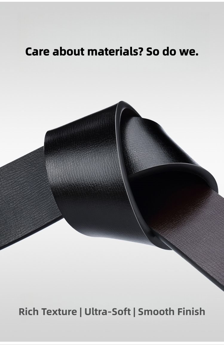 Harden POLO Genuine Leather Men's Belt – Automatic Toothless Buckle, Stylish 3D Cutout Design, Versatile for All Occasions