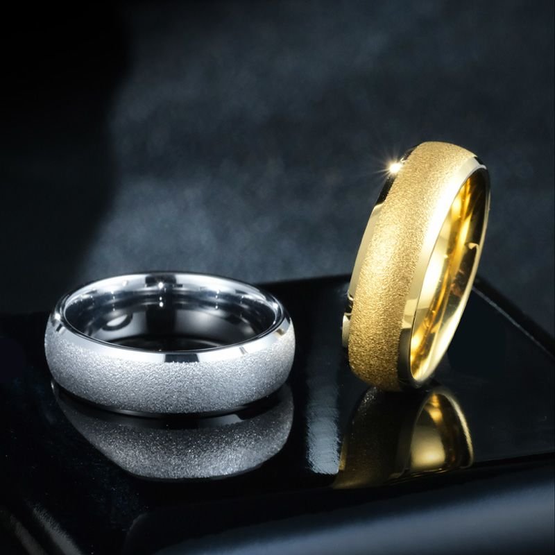 Men's Matte Sand Pattern Tungsten Carbide Ring