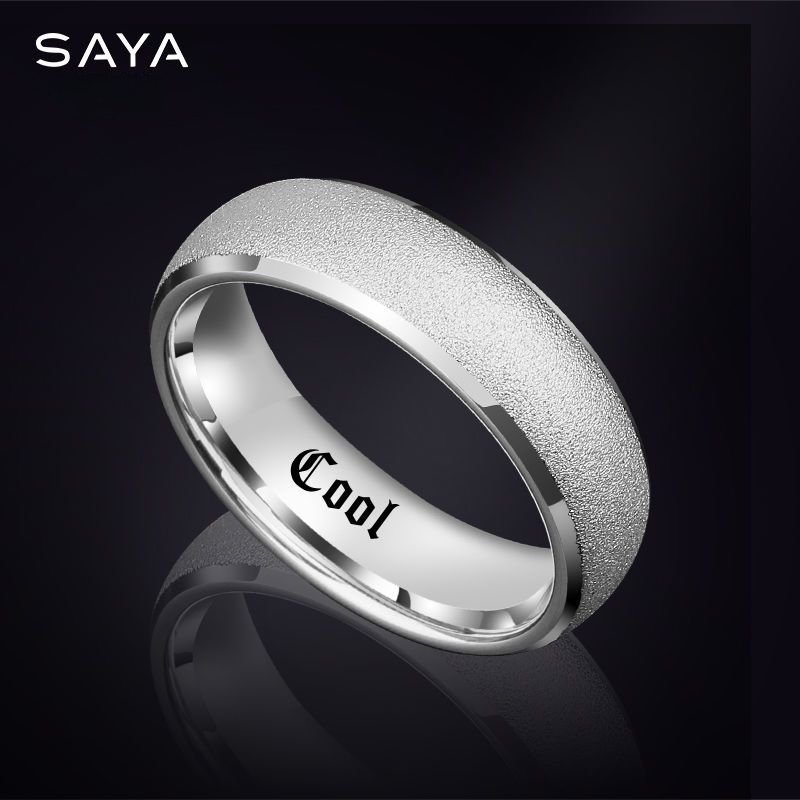 Men's Matte Sand Pattern Tungsten Carbide Ring