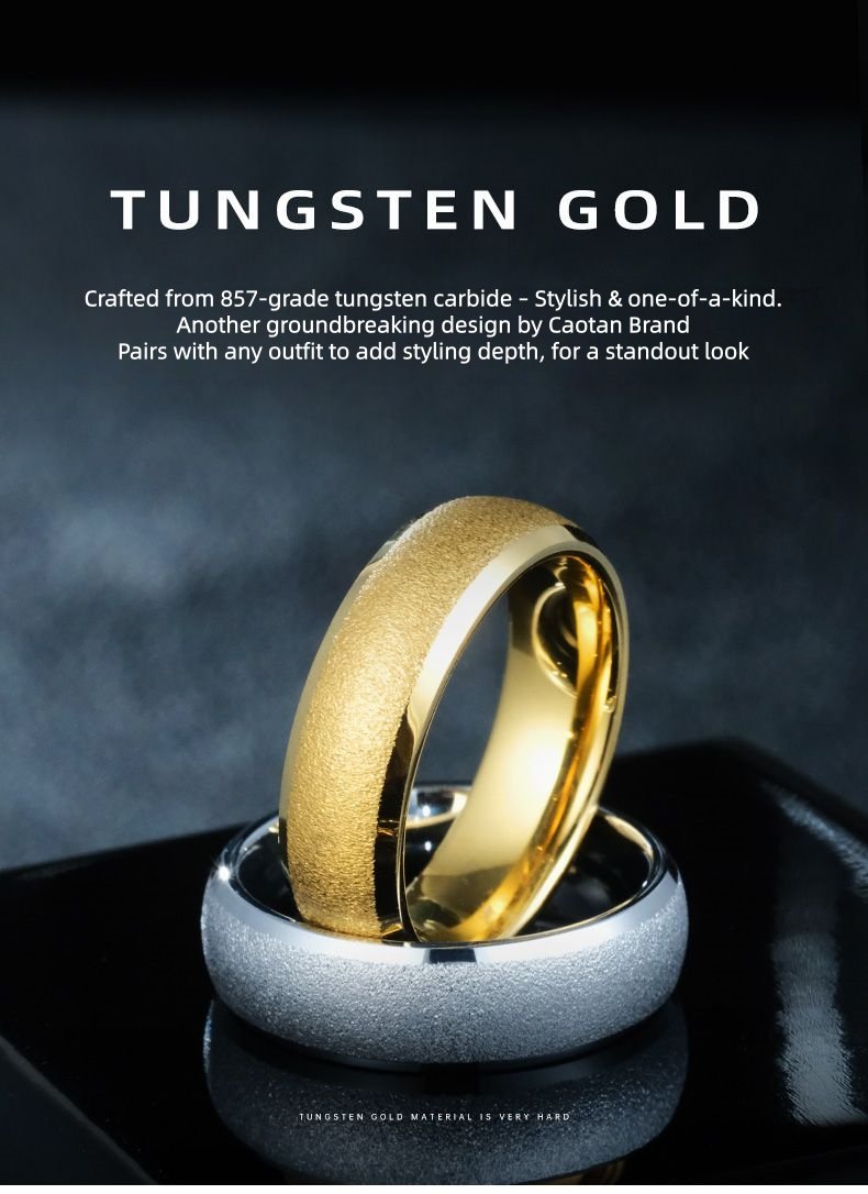 Men's Matte Sand Pattern Tungsten Carbide Ring