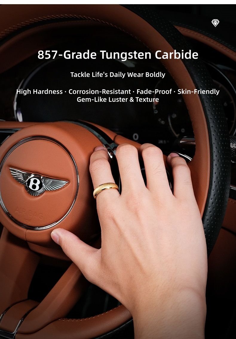 Men's Matte Sand Pattern Tungsten Carbide Ring