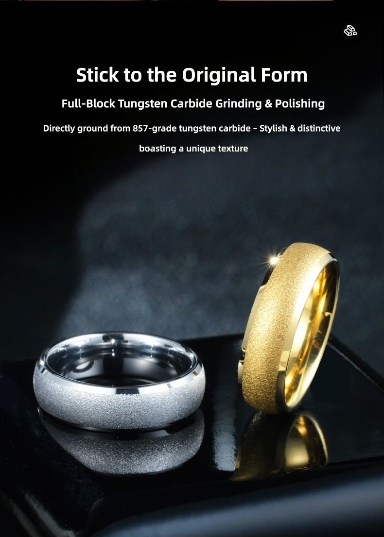 Men's Matte Sand Pattern Tungsten Carbide Ring