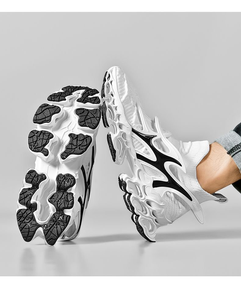 Trendy Casual Sneakers - Flyknit Upper Sock-Like Design Hollow TPU Sole Comfortable Fashion Athletic Shoes