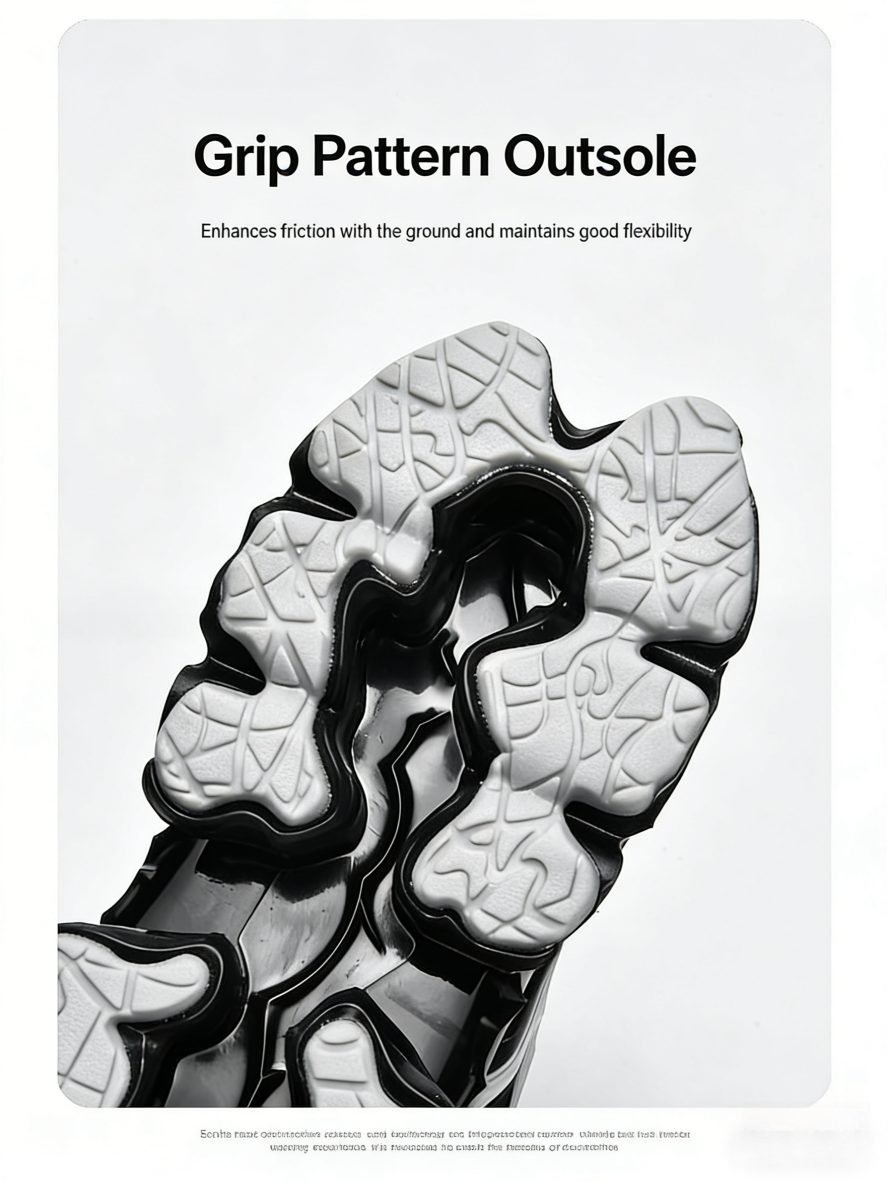 Trendy Casual Sneakers - Flyknit Upper Sock-Like Design Hollow TPU Sole Comfortable Fashion Athletic Shoes